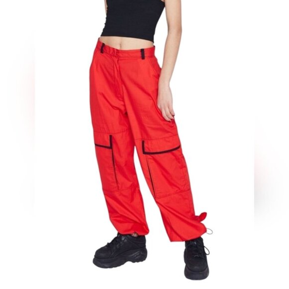 The Ragged Priest Red Combat Bite Pants Size S - Picture 1 of 10
